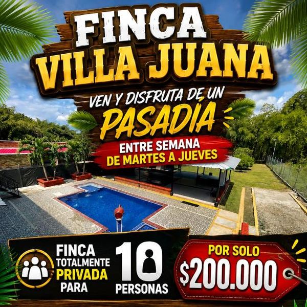 Promoción de pasadía en Finca Villa Juana