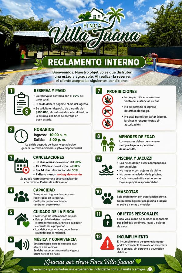 Reglamento interno de Finca Villa Juana